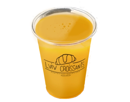 Ciesz się smakiem świeżości z naszym Wyciskanym Sokiem Pomarańczowym 200 ml w Lviv Croissants.